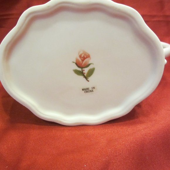 VTG 80'S CHINA TEAPOT, W/PINK ROSES, RIBBED PANELS, NO LID - Picture 7 of 7